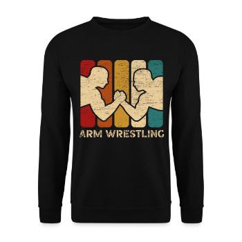 Drôle de Arm Wrestling Vintage Arm Wrestling - Sweat-shirt Unisexe - noir - Devant - Alina (178cm) & Michal (187cm)