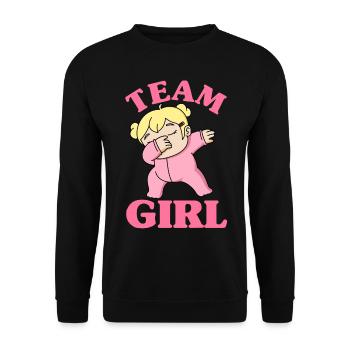 Team Girl Gender Reveal - Unisex Sweatshirt - black - Front - Alina (178cm) & Michal (187cm)