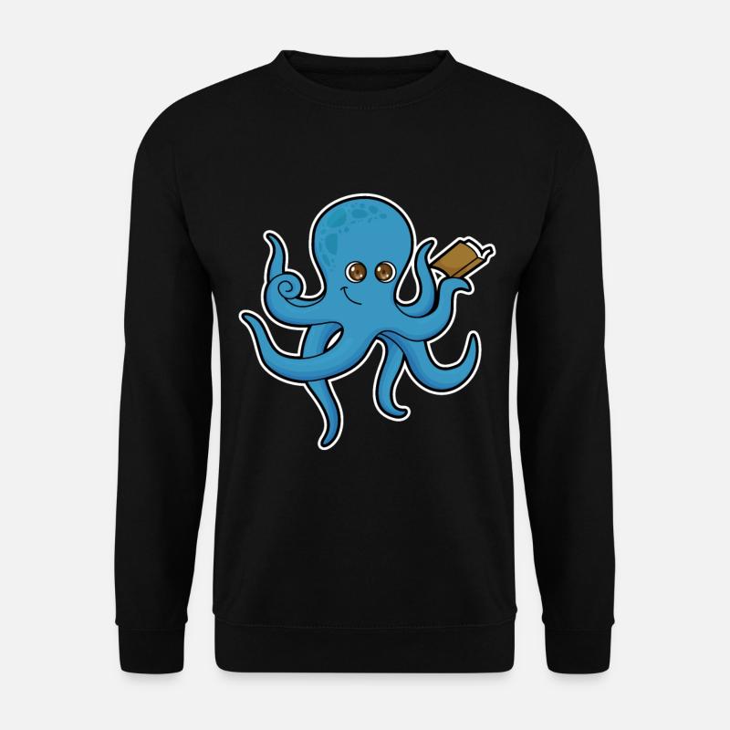 Octopus with book - Unisex Sweatshirt - black