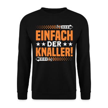 Silvester Feuerwerk Feuerwerker Geschenk - Unisex Pullover - Schwarz - Vorne - Alina (178cm) & Michal (187cm)