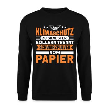Pyrotechniker Feuerwerker Feuerwerk Geschenk - Unisex Pullover - Schwarz - Vorne - Alina (178cm) & Michal (187cm)