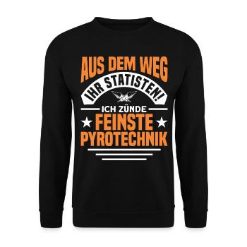 Feuerwerker Silvester Feuerwerk Geschenk - Unisex Pullover - Schwarz - Vorne - Alina (178cm) & Michal (187cm)