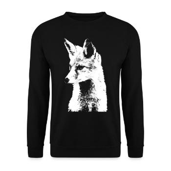 Tiere Geschenk Tierfreunde Waldtiere Fuchs - Unisex Pullover - Schwarz - Vorne - Alina (178cm) & Michal (187cm)