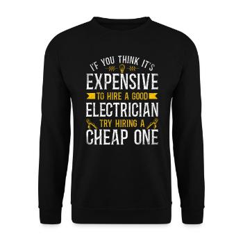 Electrician - Unisex Sweatshirt - black - Front - Alina (178cm) & Michal (187cm)