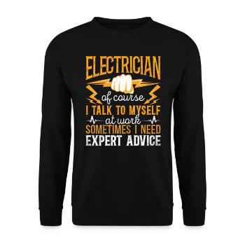 Electrician - Unisex Sweatshirt - black - Front - Alina (178cm) & Michal (187cm)