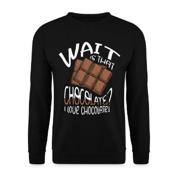 Chocolate Design for a Chocolate Lover - Unisex Pullover - Schwarz - Vorne - Alina (178cm) & Michal (187cm)