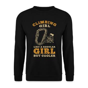 Climbing Girl Bouldering Mountain Climbing Bouldering - Unisex Sweatshirt - black - Front - Alina (178cm) & Michal (187cm)