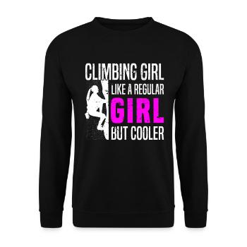Climbing Girl Bouldering Mountain Climbing Bouldering - Unisex Sweatshirt - black - Front - Alina (178cm) & Michal (187cm)