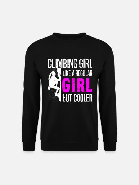 Climbing Girl Bouldering Berg Klettern Bouldern - Unisex Pullover - Schwarz