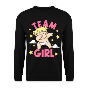Team Girl Gender Reveal - Unisex Sweatshirt - black - Front - Alina (178cm) & Michal (187cm)