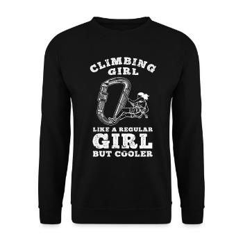 Climbing Girl Bouldering Mountain Climbing Bouldering - Unisex Sweatshirt - black - Front - Alina (178cm) & Michal (187cm)