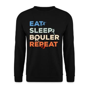 Manger Dormir Rocher Répéter Bloc Escalade de montagne - Sweat-shirt Unisexe - noir - Devant - Alina (178cm) & Michal (187cm)