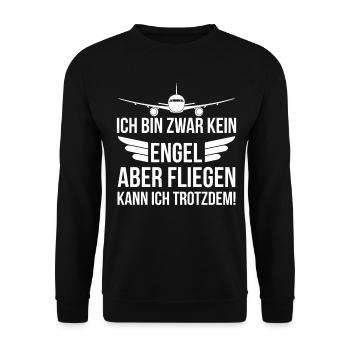 Pilot Flugzeug Geschenk Geburtstag Weihnachten - Unisex Pullover - Schwarz - Vorne - Alina (178cm) & Michal (187cm)