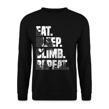 Manger Dormir Grimper Répéter Escalade Escalade De Bloc - Sweat-shirt Unisexe - noir - Devant - Alina (178cm) & Michal (187cm)