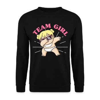 Team Girl Gender Reveal - Unisex Sweatshirt - black - Front - Alina (178cm) & Michal (187cm)