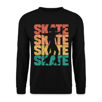Cool Roller Skating Skate Girl - Unisex Sweatshirt - black - Front - Alina (178cm) & Michal (187cm)