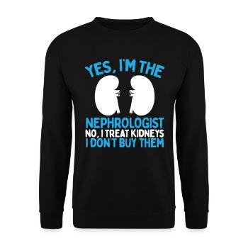 Nephrologist Dialysis Technician Organ Nephrology - Unisex Sweatshirt - black - Front - Alina (178cm) & Michal (187cm)