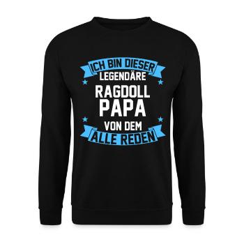 Katzen Papa Vater Vatertag Ragdoll - Unisex Pullover - Schwarz - Vorne - Alina (178cm) & Michal (187cm)
