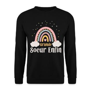 Vieille Sœur Grande Sœur - Sweat-shirt Unisexe - noir - Devant - Alina (178cm) & Michal (187cm)