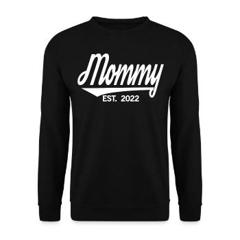 2022, Soon To Be Mom, Schwangerschaft enthüllen - Unisex Pullover - Schwarz - Vorne - Alina (178cm) & Michal (187cm)