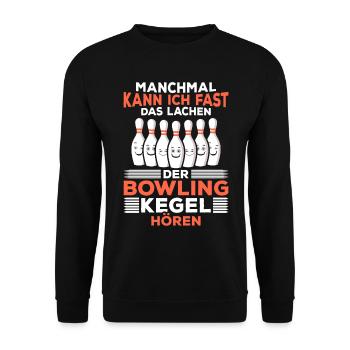 Bowling spielen - Lustiges Bowling Kegeln Kegler - Unisex Pullover - Schwarz - Vorne - Alina (178cm) & Michal (187cm)