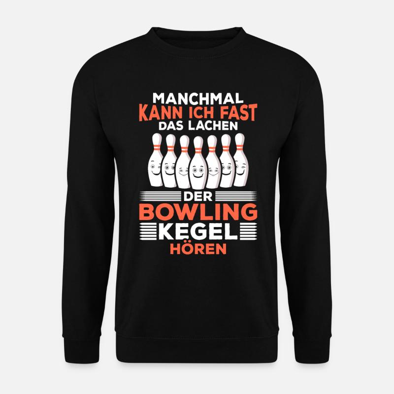 Bowling spielen - Lustiges Bowling Kegeln Kegler - Unisex Pullover - Schwarz