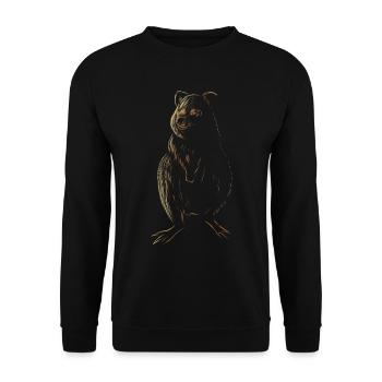 a quokka consisting of individual stripes and - Unisex Sweatshirt - black - Front - Alina (178cm) & Michal (187cm)
