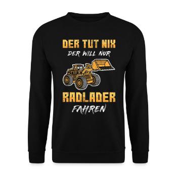 Baustelle Geschenk - Unisex Pullover - Schwarz - Vorne - Alina (178cm) & Michal (187cm)