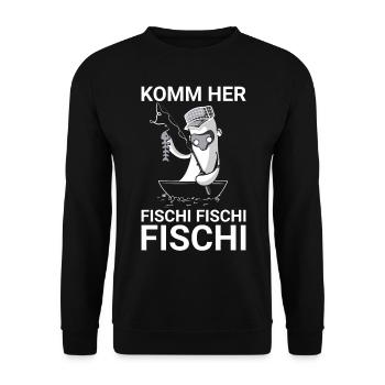 Angeln Fischen Sportfischer Angler Geschenk Hobby - Unisex Pullover - Schwarz - Vorne - Alina (178cm) & Michal (187cm)