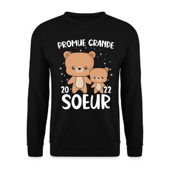 Promotes Big Sister 2022 Bear - Unisex Sweatshirt - black - Front - Alina (178cm) & Michal (187cm)