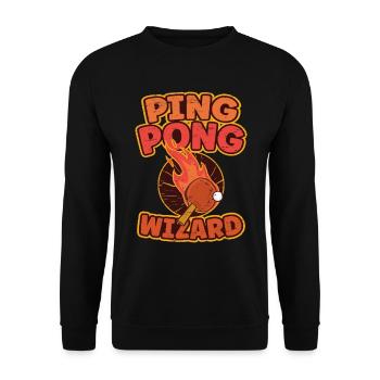 Table Tennis Ping Pong Ping Pong Wizard - Unisex Sweatshirt - black - Front - Alina (178cm) & Michal (187cm)