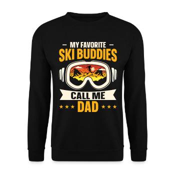Ski Skiing Skifahrer Skisport Langlauf Biathlon - Unisex Pullover - Schwarz - Vorne - Alina (178cm) & Michal (187cm)