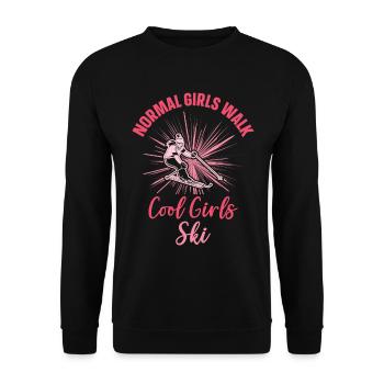 Ski Skiing Skier Skiing Cross-country skiing Biathlon - Unisex Sweatshirt - black - Front - Alina (178cm) & Michal (187cm)