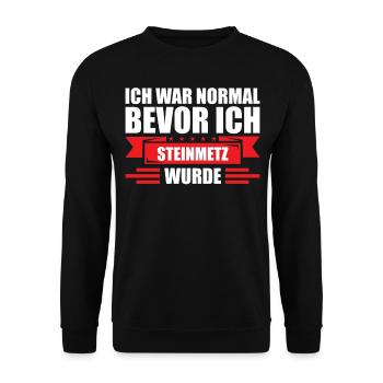 Steinmetz | Geschenkidee für den Beruf Steinmetz - Unisex Pullover - Schwarz - Vorne - Alina (178cm) & Michal (187cm)