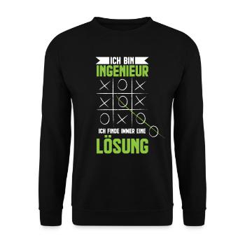 Ingenieur Engineer Beruf Job Karriere Spruch - Unisex Pullover - Schwarz - Vorne - Alina (178cm) & Michal (187cm)