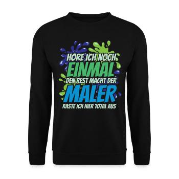 Maler Farbe Malerei Kunst Künstler Geschenk - Unisex Pullover - Schwarz - Vorne - Alina (178cm) & Michal (187cm)