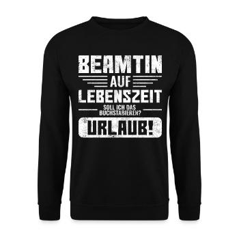 Verbeamtung Geschenke öffentlicher Dienst Beamtin - Unisex Pullover - Schwarz - Vorne - Alina (178cm) & Michal (187cm)