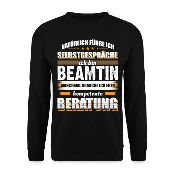 Beamtin Spruch - Unisex Pullover - Schwarz - Vorne - Alina (178cm) & Michal (187cm)
