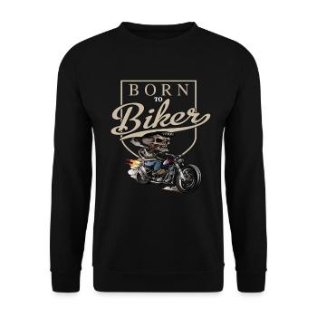 Born To Biker - Unisex Pullover - Schwarz - Vorne - Alina (178cm) & Michal (187cm)