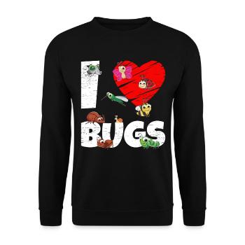 Bug Collecting I Love Bugs - Unisex Sweatshirt - black - Front - Alina (178cm) & Michal (187cm)