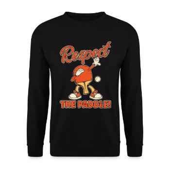Table Tennis Ping Pong Respect The Paddle - Sweat-shirt Unisexe - noir - Devant - Alina (178cm) & Michal (187cm)
