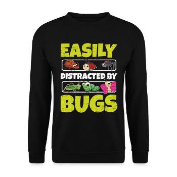 Bug Collecting Easily Distracted By Bugs - Unisex Sweatshirt - black - Front - Alina (178cm) & Michal (187cm)