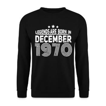 1970 Im Dezember Vintage Geschenkidee - Unisex Pullover - Schwarz - Vorne - Alina (178cm) & Michal (187cm)