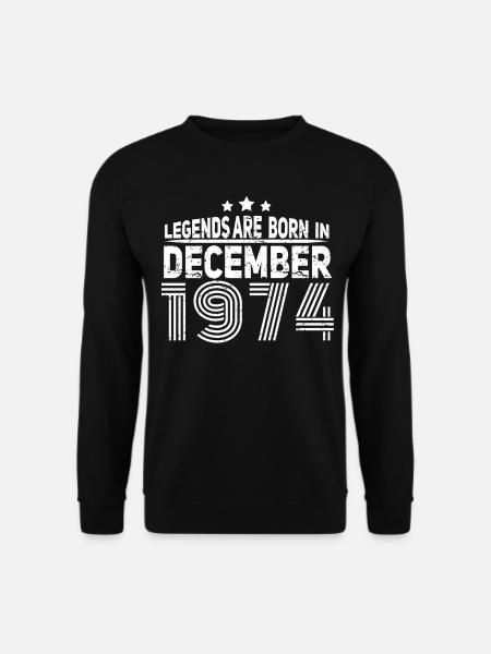 1974 In December Vintage Gift Idea - Unisex Sweatshirt - black