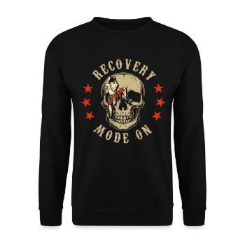 Berg Klettern Totenkopf Recovery Mode On Bouldern - Unisex Pullover - Schwarz - Vorne - Alina (178cm) & Michal (187cm)