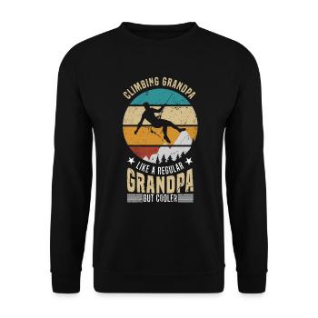 Mountain Climbing Grandpa Mountaineering Mountain Climber Grandpa - Unisex Sweatshirt - black - Front - Alina (178cm) & Michal (187cm)