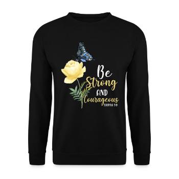 Christian Bible Verse Quote - Unisex Pullover - Schwarz - Vorne - Alina (178cm) & Michal (187cm)