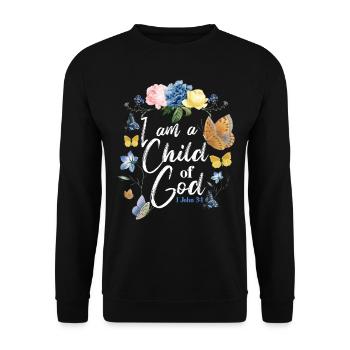 Christian Bible Verse Quote - Unisex Pullover - Schwarz - Vorne - Alina (178cm) & Michal (187cm)