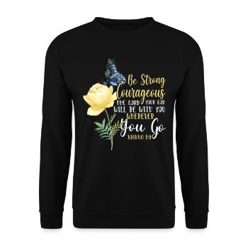 Christian Bible Verse Quote - Unisex Pullover - Schwarz - Vorne - Alina (178cm) & Michal (187cm)