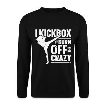 Je kickbox pour brûler le kickboxing fou - Sweat-shirt Unisexe - noir - Devant - Alina (178cm) & Michal (187cm)